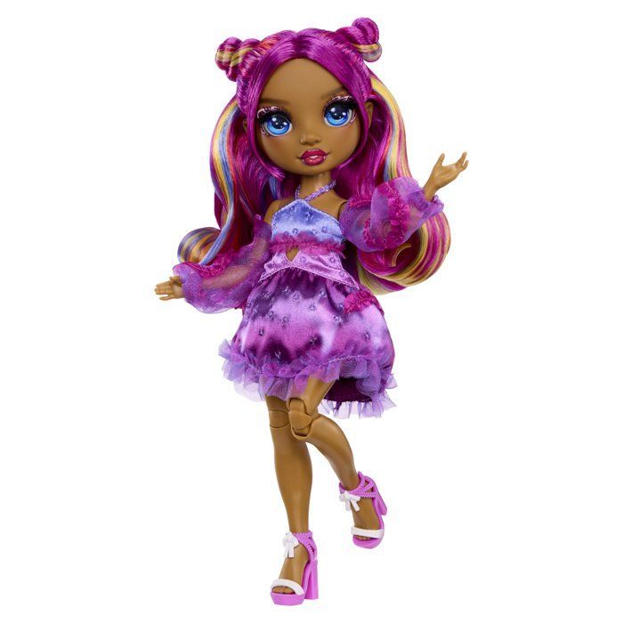 Rainbow High - Boneca Fashion Deslumbrante - Noemie Violette - 28 cm - Pedras preciosas brilhantes e acessórios incluídos