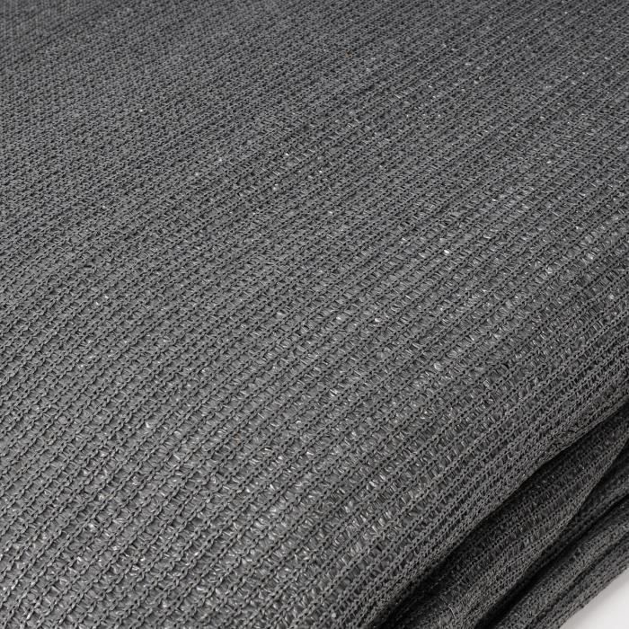 Voile d'ombrage en HDPE - WOLTU - Rectangulaire - Gris - 180 g/m² - Protection anti-UV