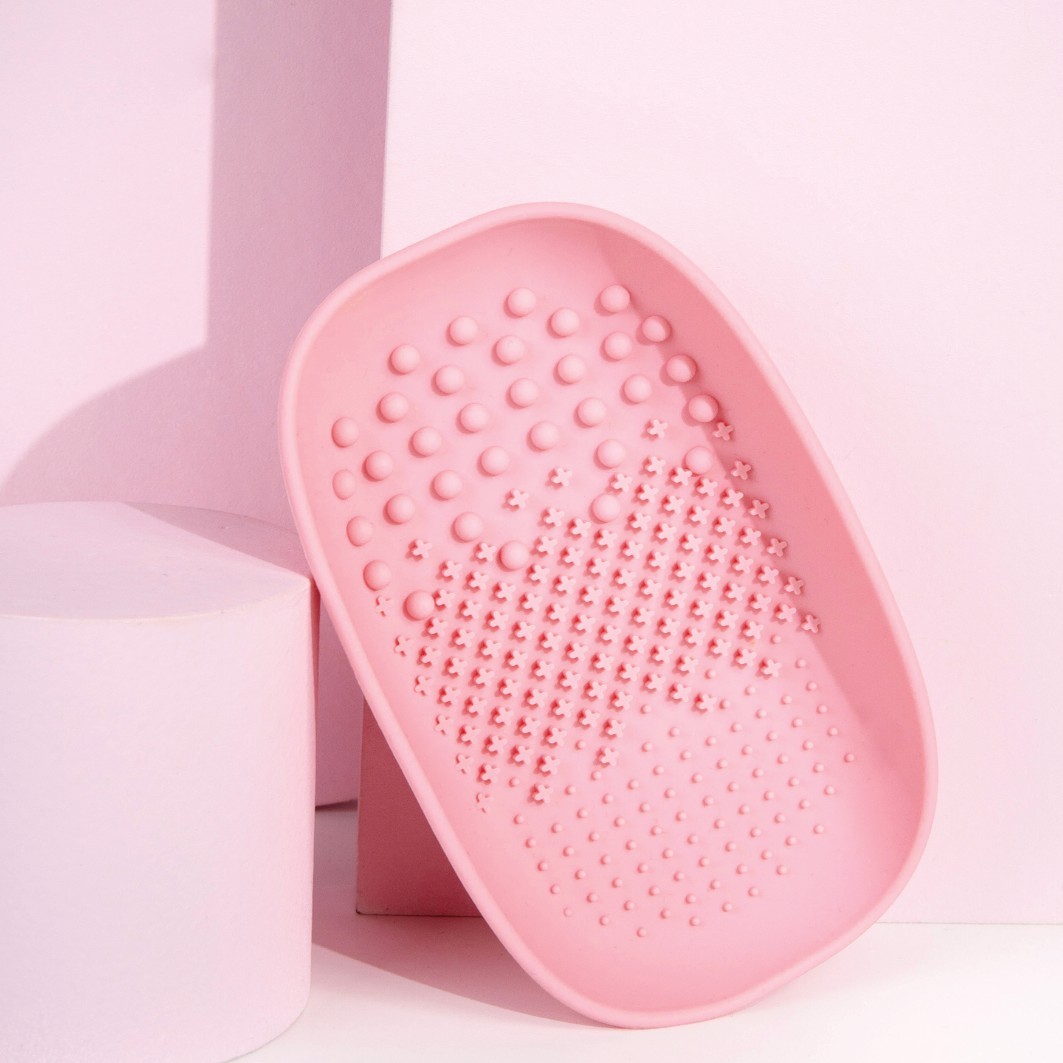 Brushworks Palette de Nettoyage Pour Pinceaux Rose