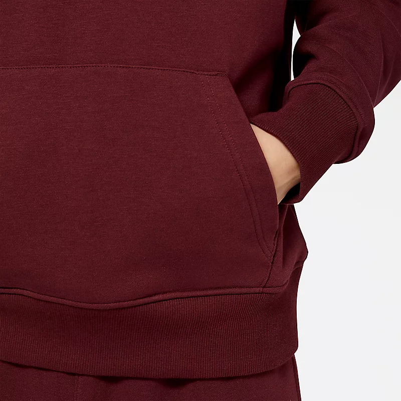 Bluzy z kapturem męskie NB Essentials Stacked Rubber PO - NB BURGUNDY