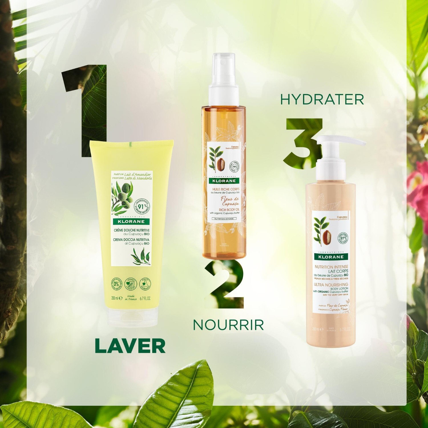 Klorane Crème douche au Cupuaçu BIO - Lait d’Amandier