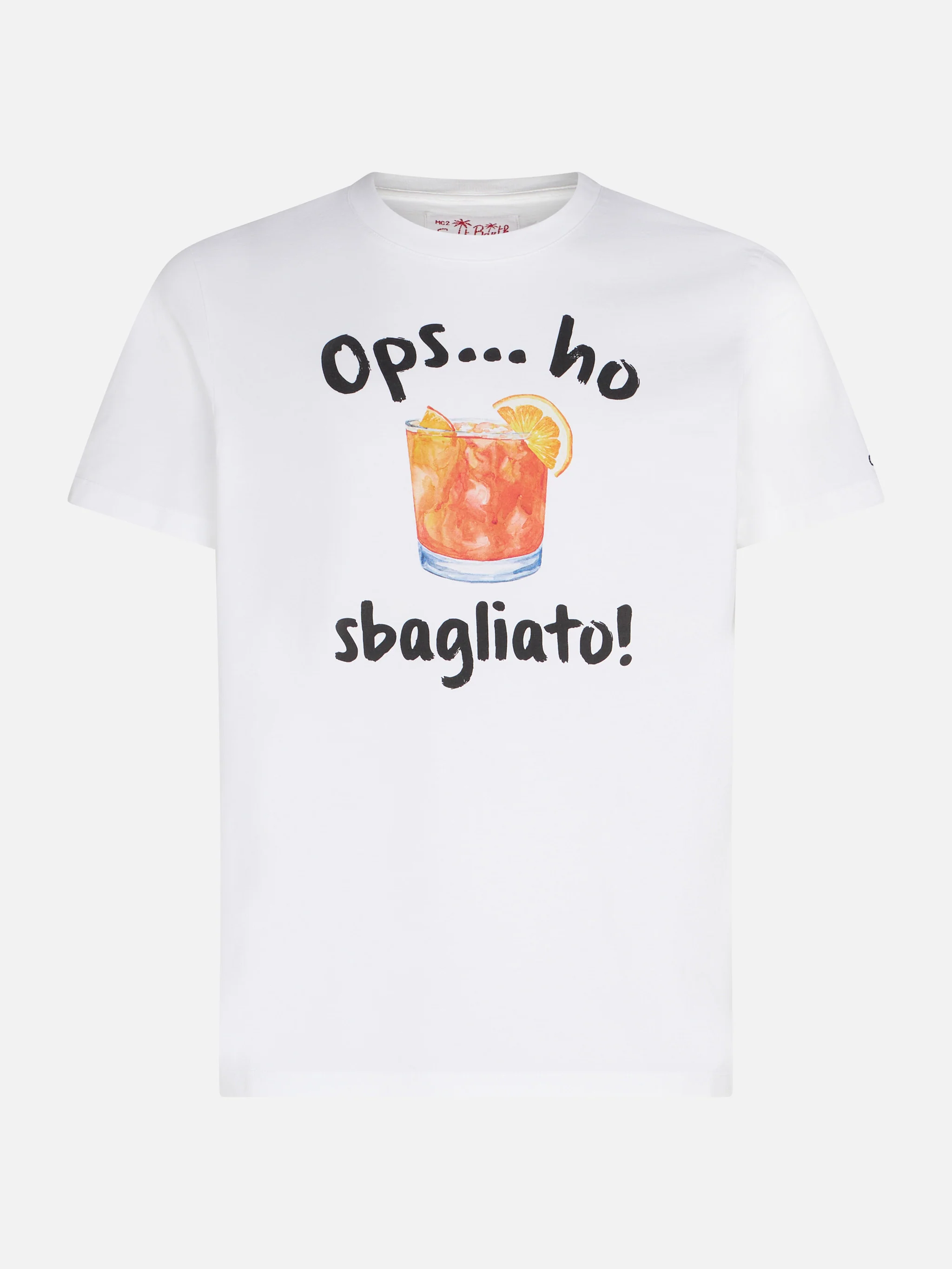 Heren katoenen T-shirt met drankprint (fout)