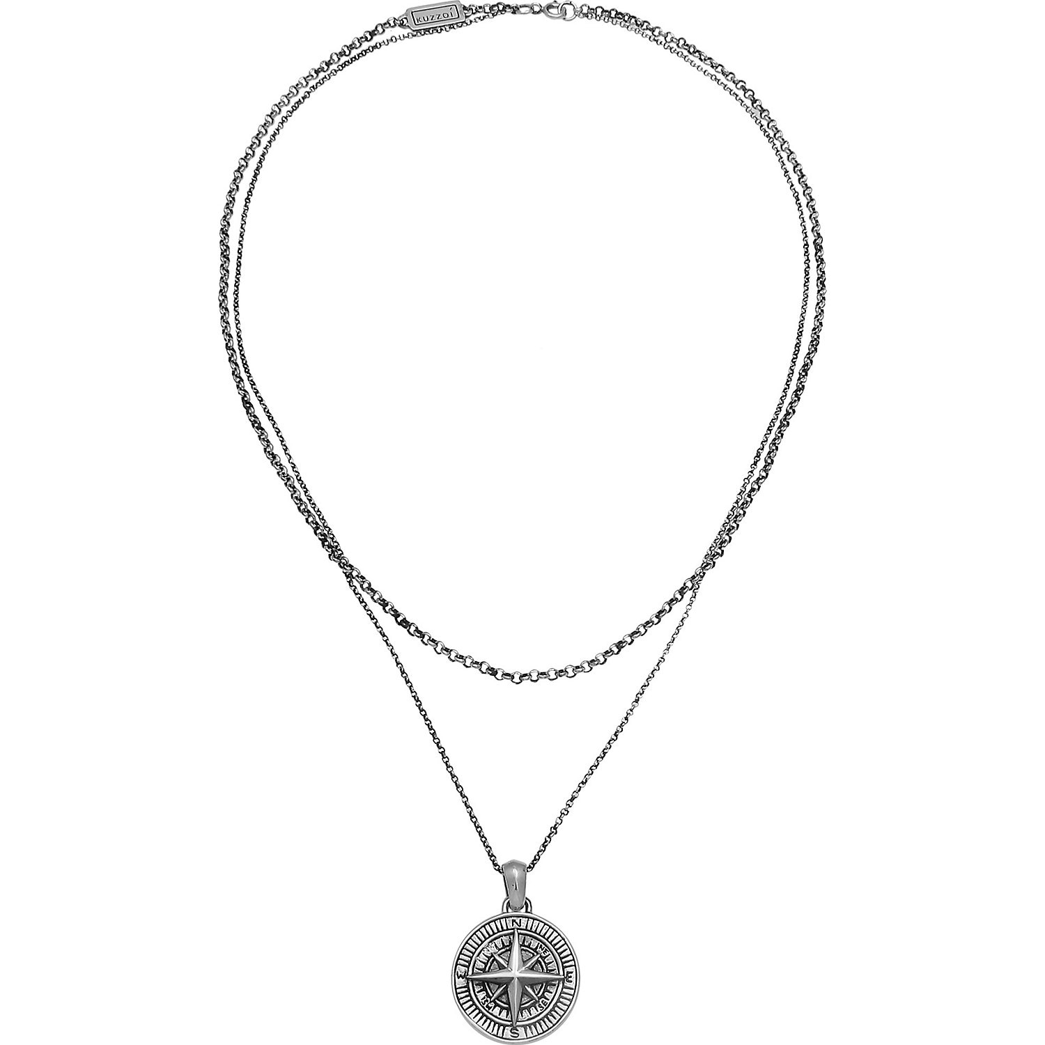 KUZZOI Hommes Couches Pendentif boussole en argent sterling 925