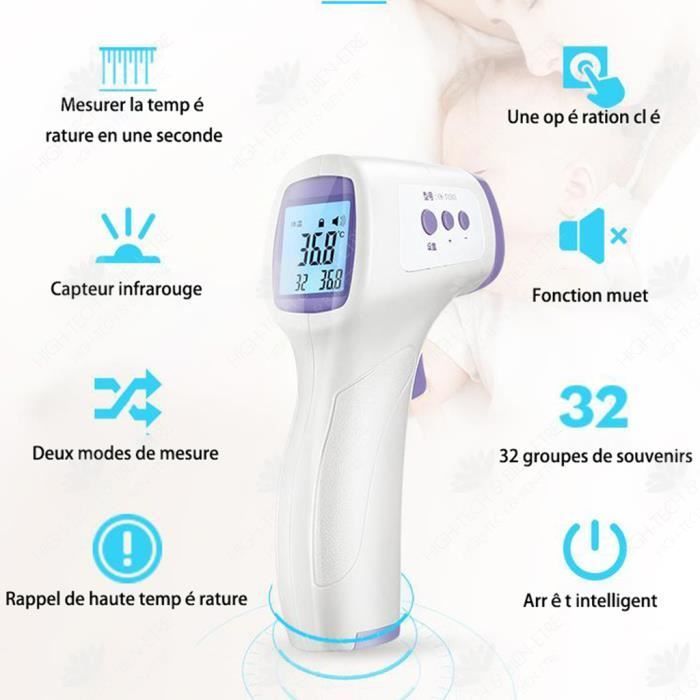 HTBE® infrarood voorhoofdthermometer, draagbare contactloze lichaamstemperatuurthermometer, elektronische thermometer