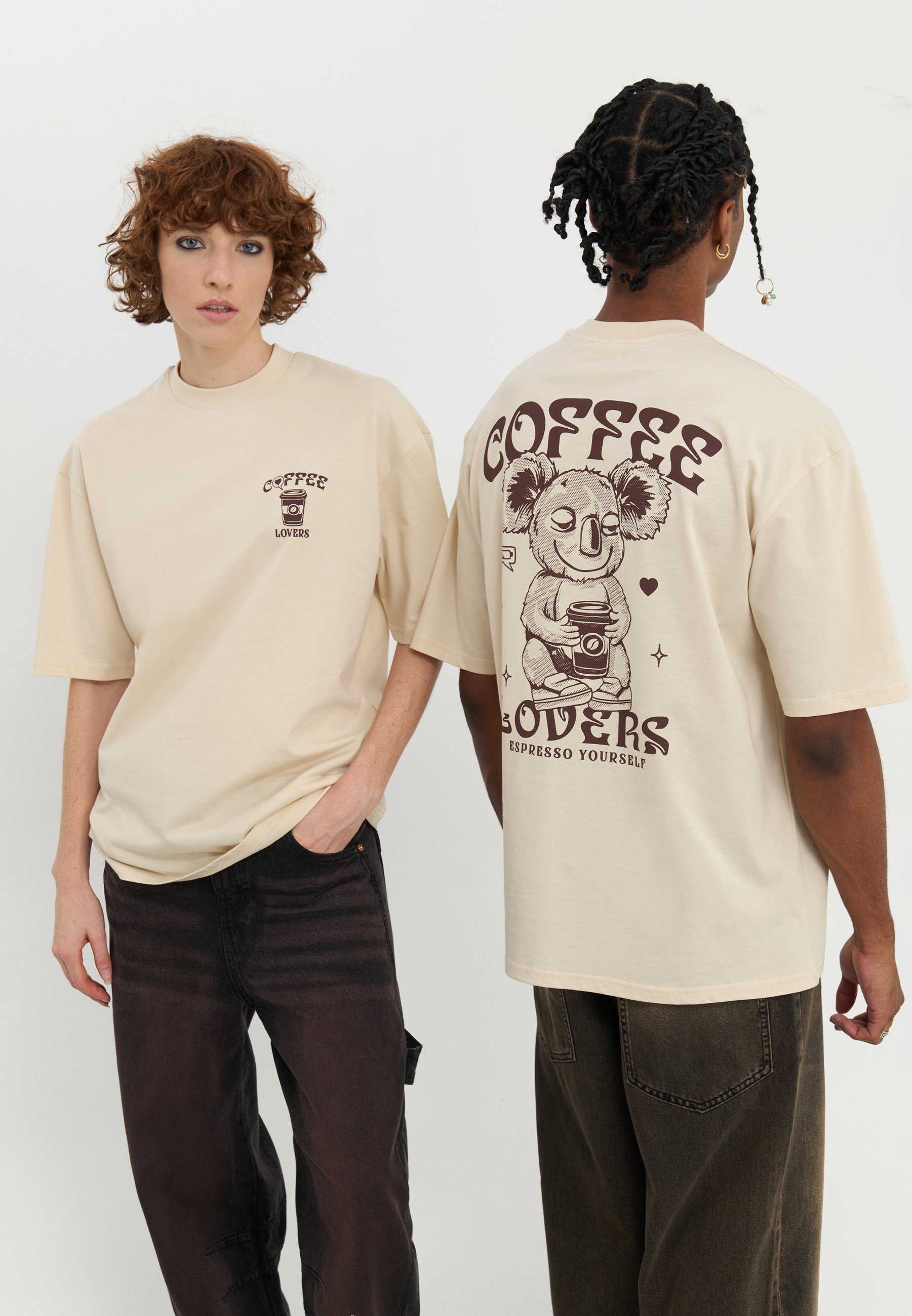 YOURTURN UNISEX - T-shirt met print - gebroken wit