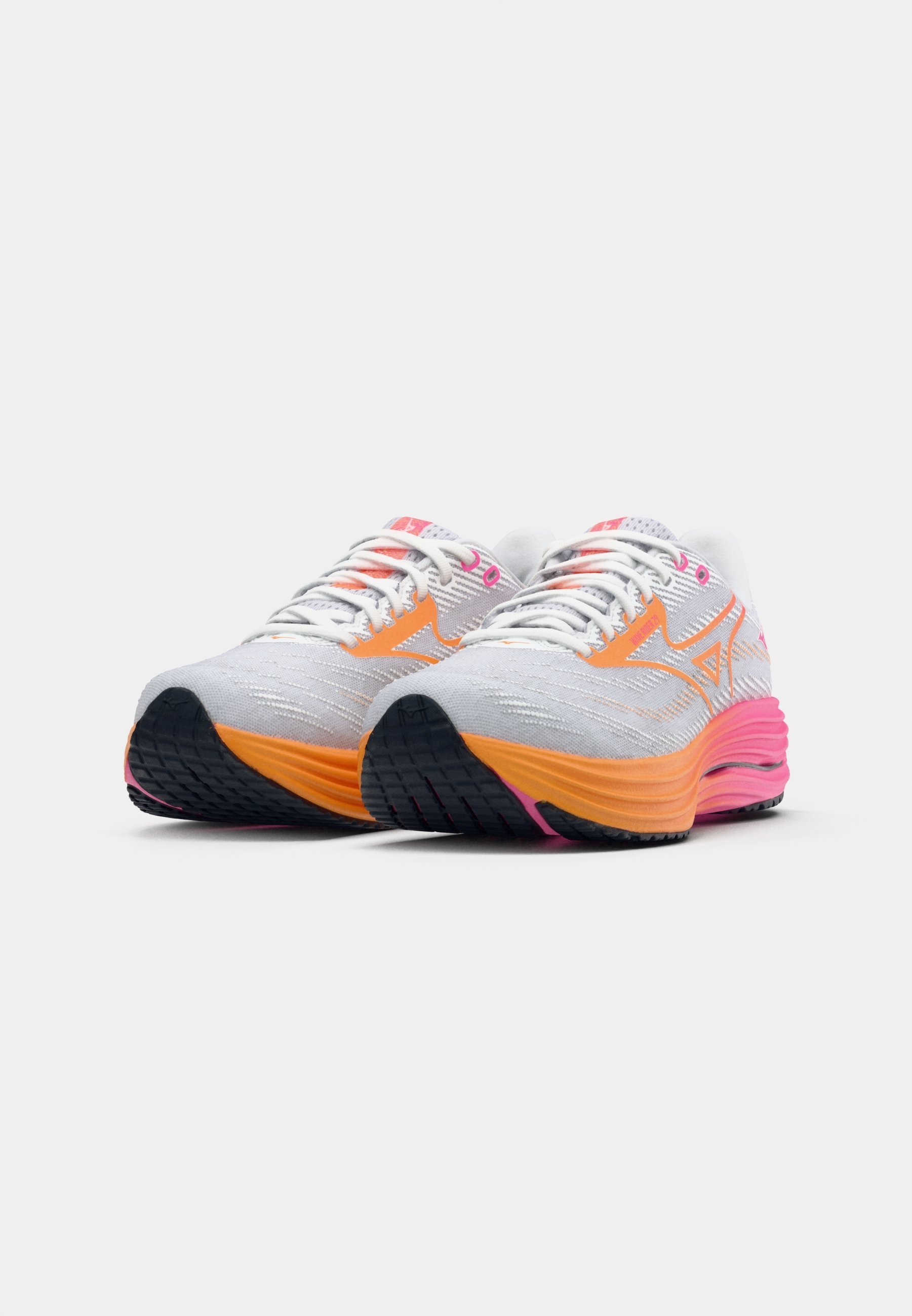 Mizuno WAVE RIDER 29 HANABI UNISEX - Scarpe da corsa su strada - bianco/arancione/rosa tetra
