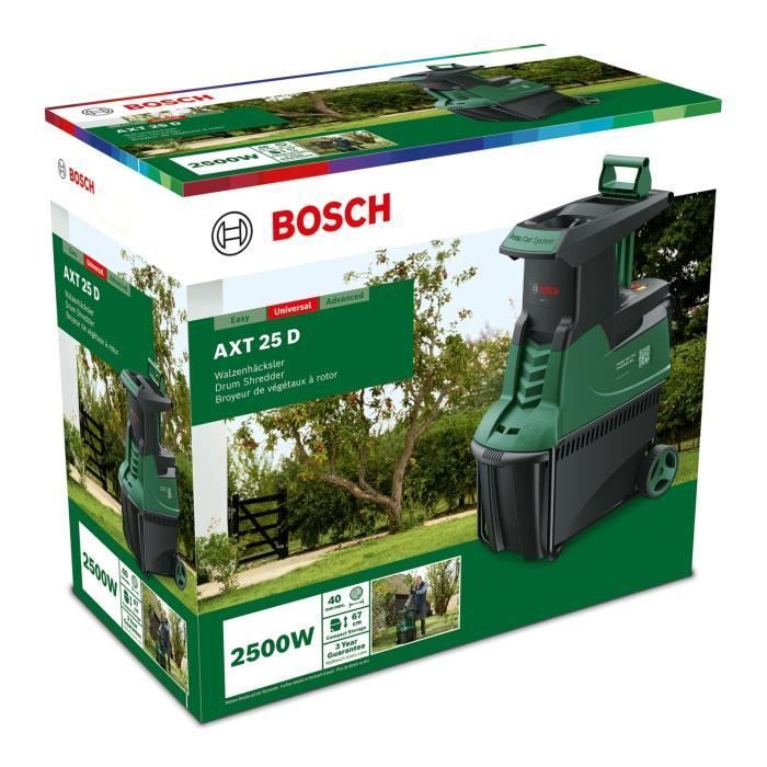 Broyeur de végétaux Bosch - AXT 25D - branches jusqu'à 40 mm - électrique