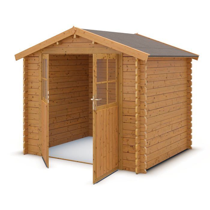 LETO 4.9 m2 premium quality brown autoclave-treated wooden garden shed.