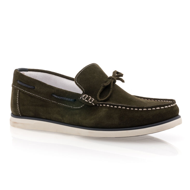 Mocasines/zapatos náuticos verdes para hombre