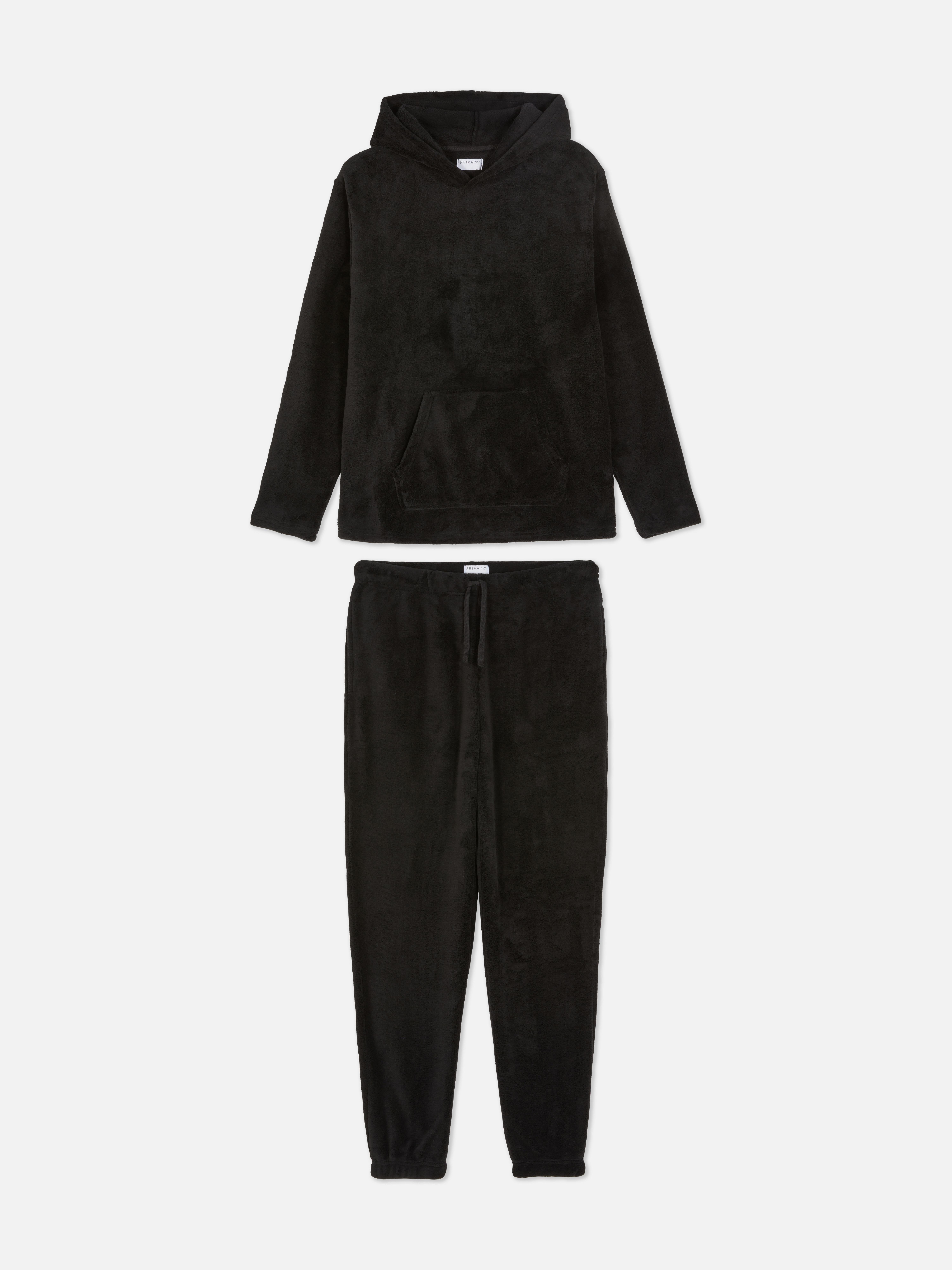 Pijamale din fleece cu glugă Pijamale calde din fleece cu glugă și manșete la gleznă
