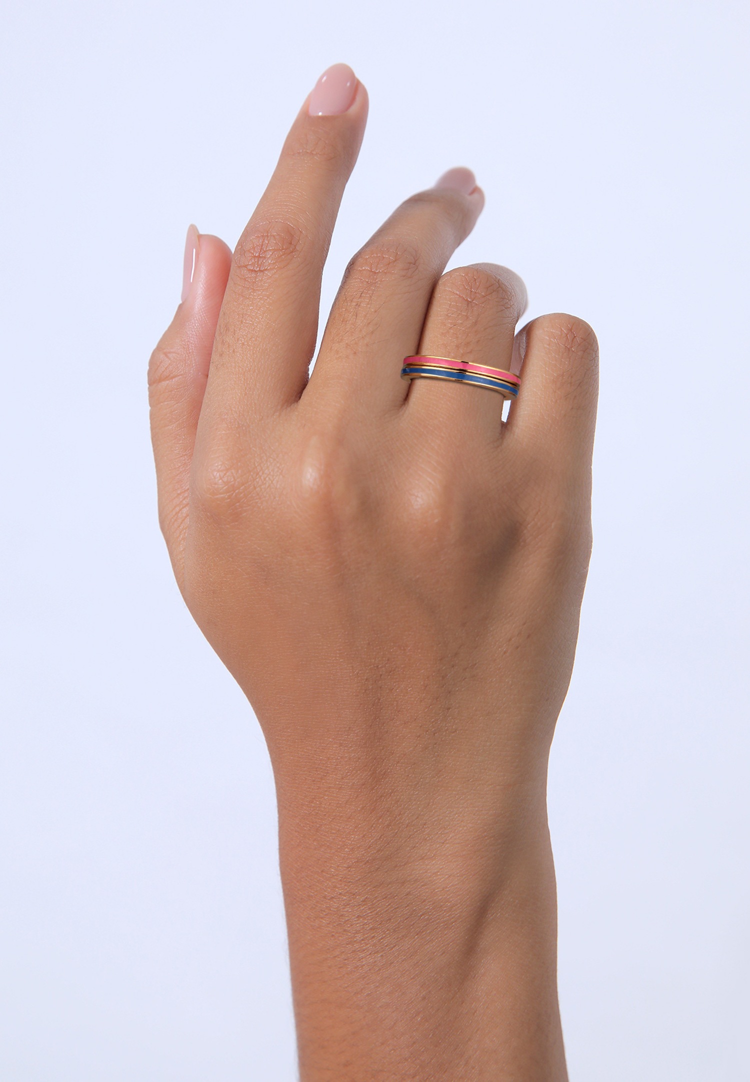 Elli Femmes Set Bande Basique avec Émail noir en Argent Sterling 925