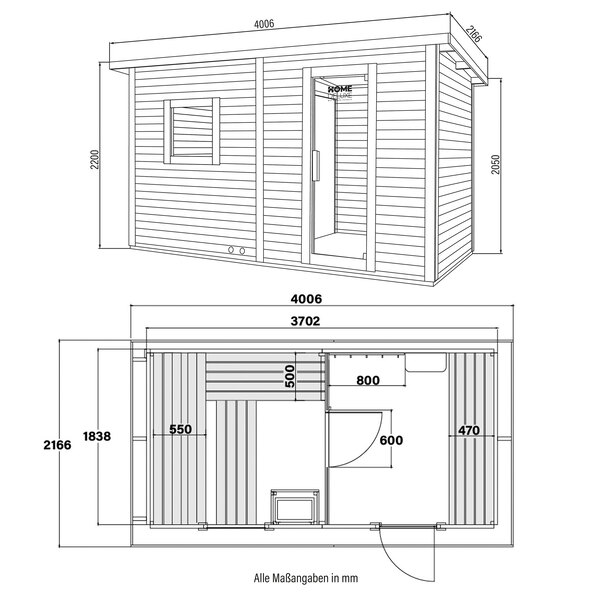 Sauna externa TRÊS, tamanho XL