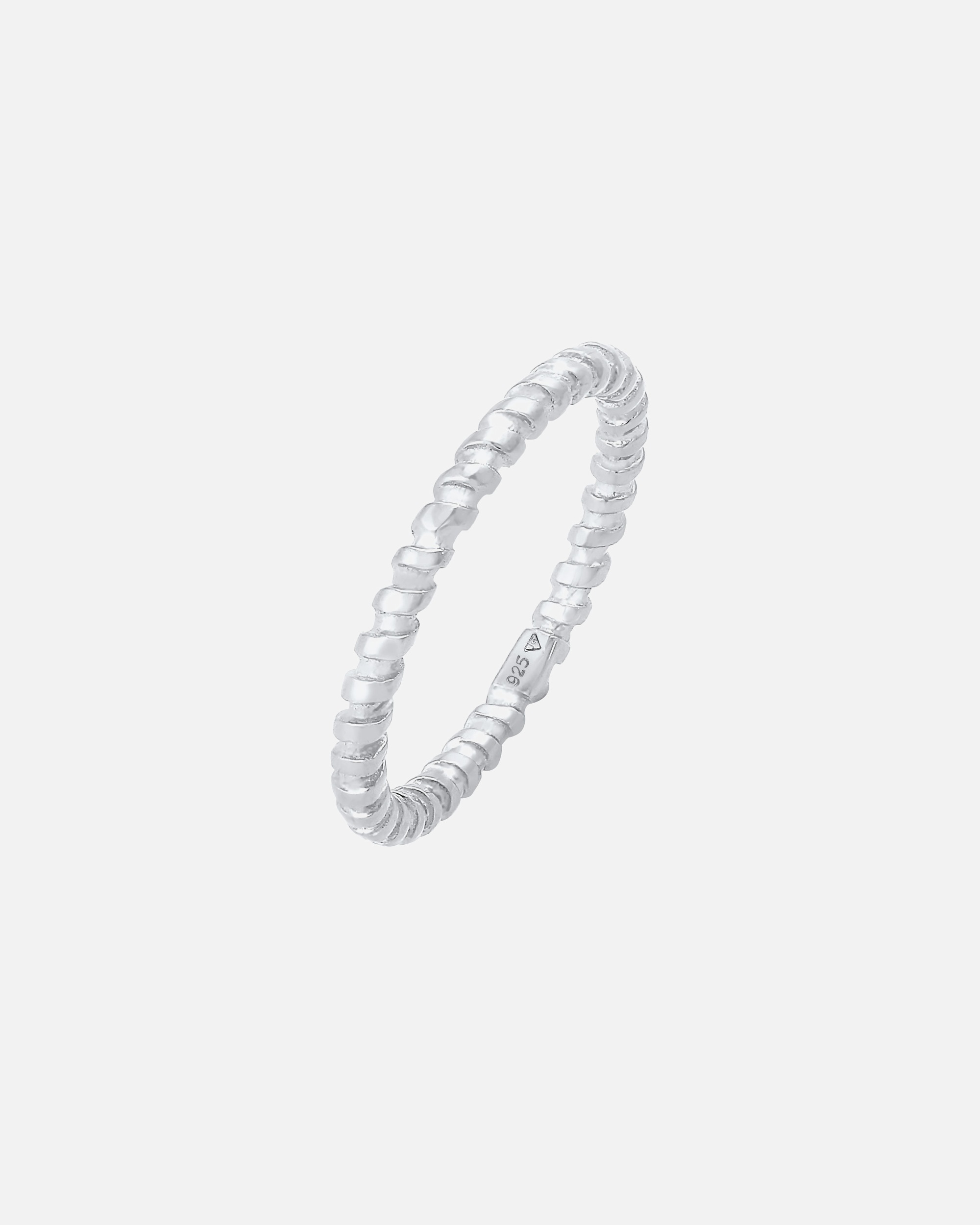 Elli Bague à empiler pour dames Blogueur de tendances de base torsadée en argent sterling 925