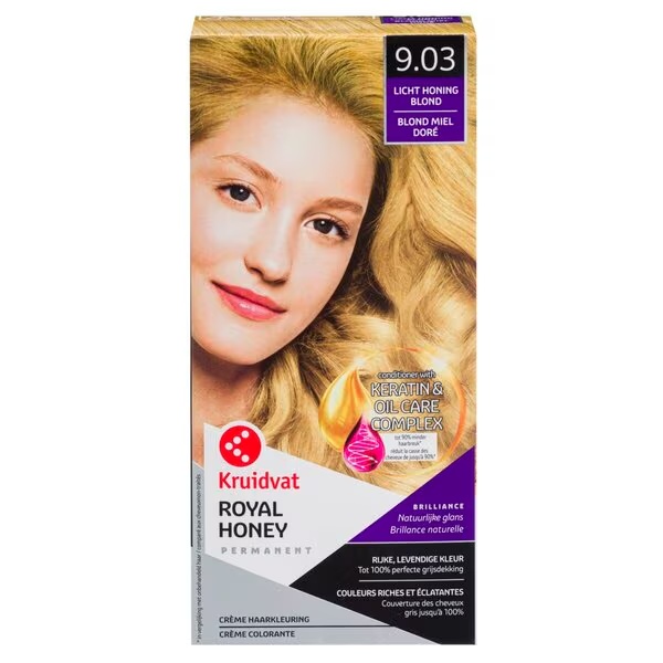 Kruidvat 9.03 Svetlo medeno blond kremna barva za lase