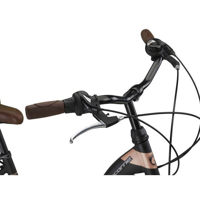 Licorne Bike Vélo de Ville Femme 26-28 Pouces – Cadre en Aluminium Léger, Confort Optimal et Design Élégant [Noir, 28 Pouces]