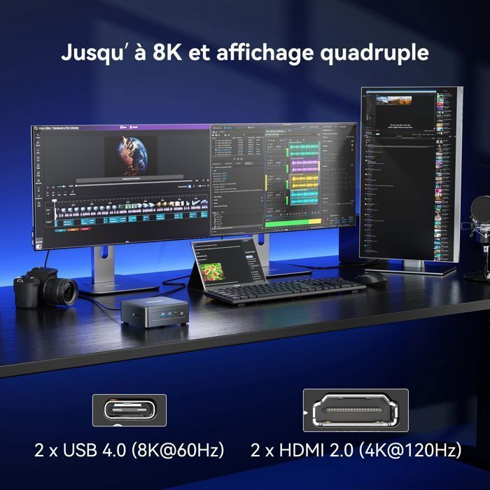 GEEKOM IT15 AI Mini PC Intel Core Ultra 9 285H (15a generazione) 32 GB DDR5 e SSD da 1 TB GPU WiFi 7 | 8K Windows 11 Pro