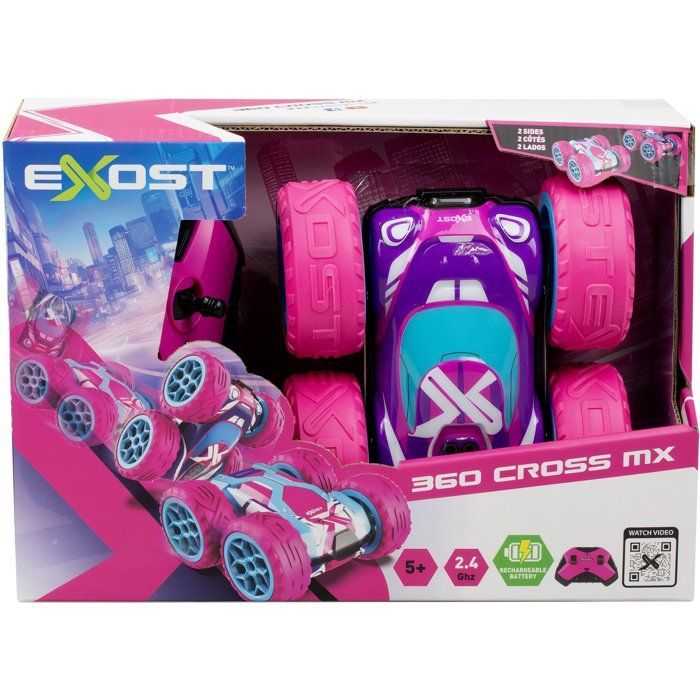 Voiture radiocommandée - EXOST - 360 Cross MX - Echelle 1/18 - 2,4 GHz - Batterie rechargeable - Rose - Dès 5 ans