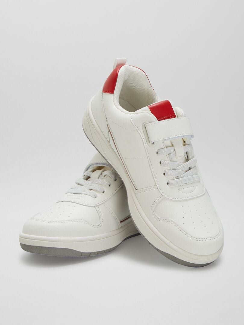 Sneakers met klittenbandsluiting - WIT