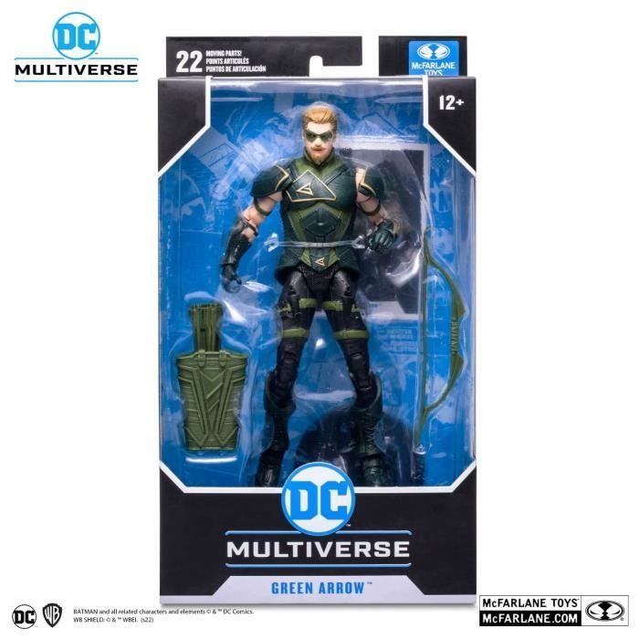 Figurine Green Arrow (Injustice 2) DC Comics - 17 cm, 3 accessoires, carte à collectionner, base