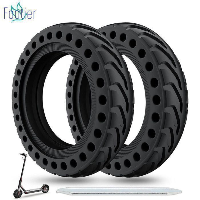 Pneu Plein pour Xiaomi M365/Pro/Pro 2 Trottinette Electrique,Anti Dérapant Anti Crevaison Increvable Solide 8,5 Pouces Avant/Arrière
