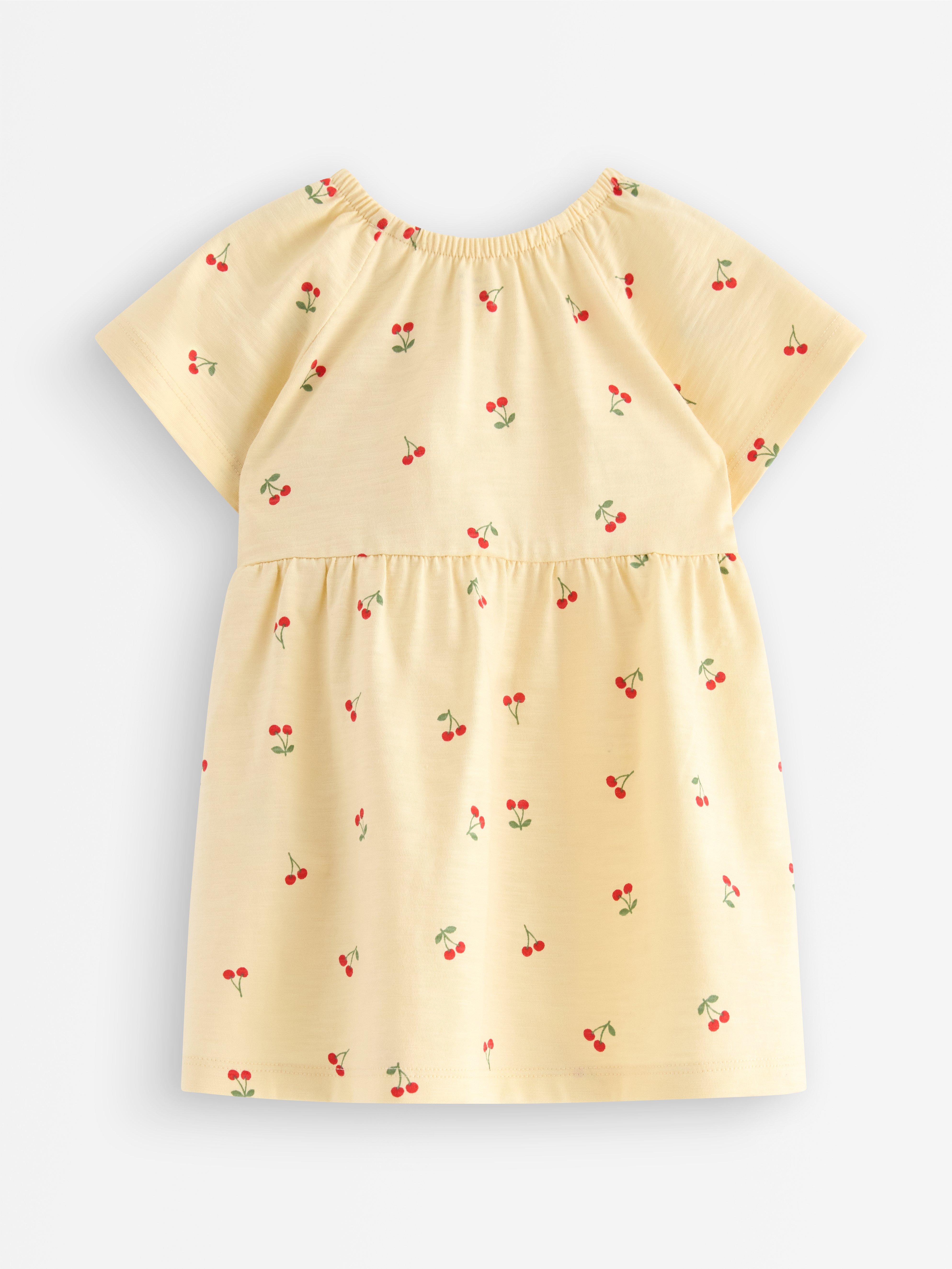 Vestido de manga curta amarelo claro