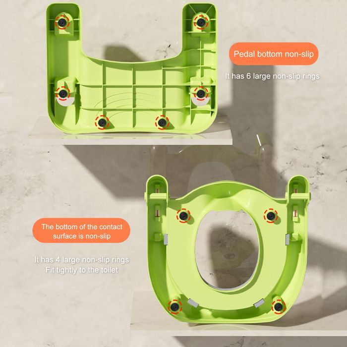 Reductor de asiento de inodoro infantil con escalón y cojín - asiento de inodoro plegable, altura regulable para niños y niñas - a partir de 3 años