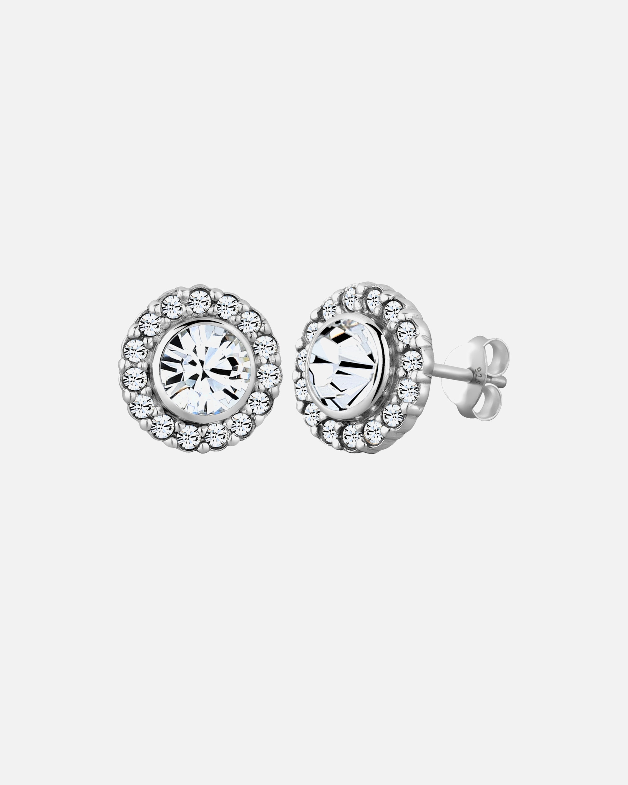 Elli Femmes clous d'oreilles Royal avec cristaux blancs en argent sterling 925