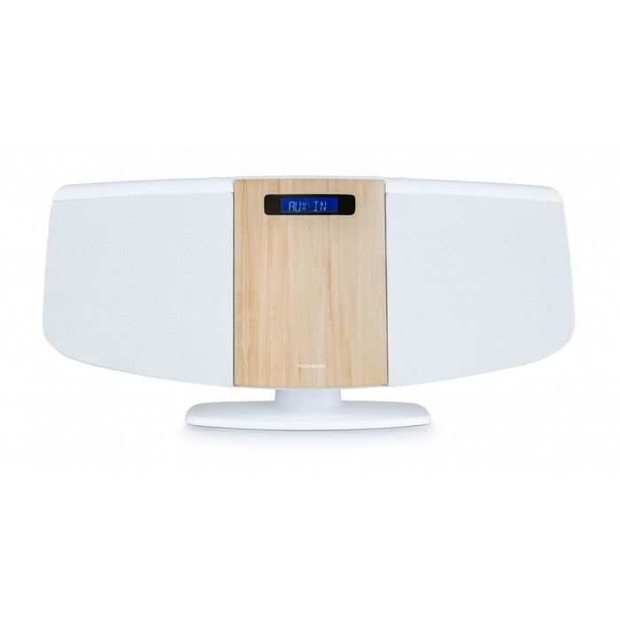 Sistema micro estéreo Thomson MIC401BT: reproductor de CD, Bluetooth, radio FM, despertador, entrada auxiliar, puerto USB, control remoto.