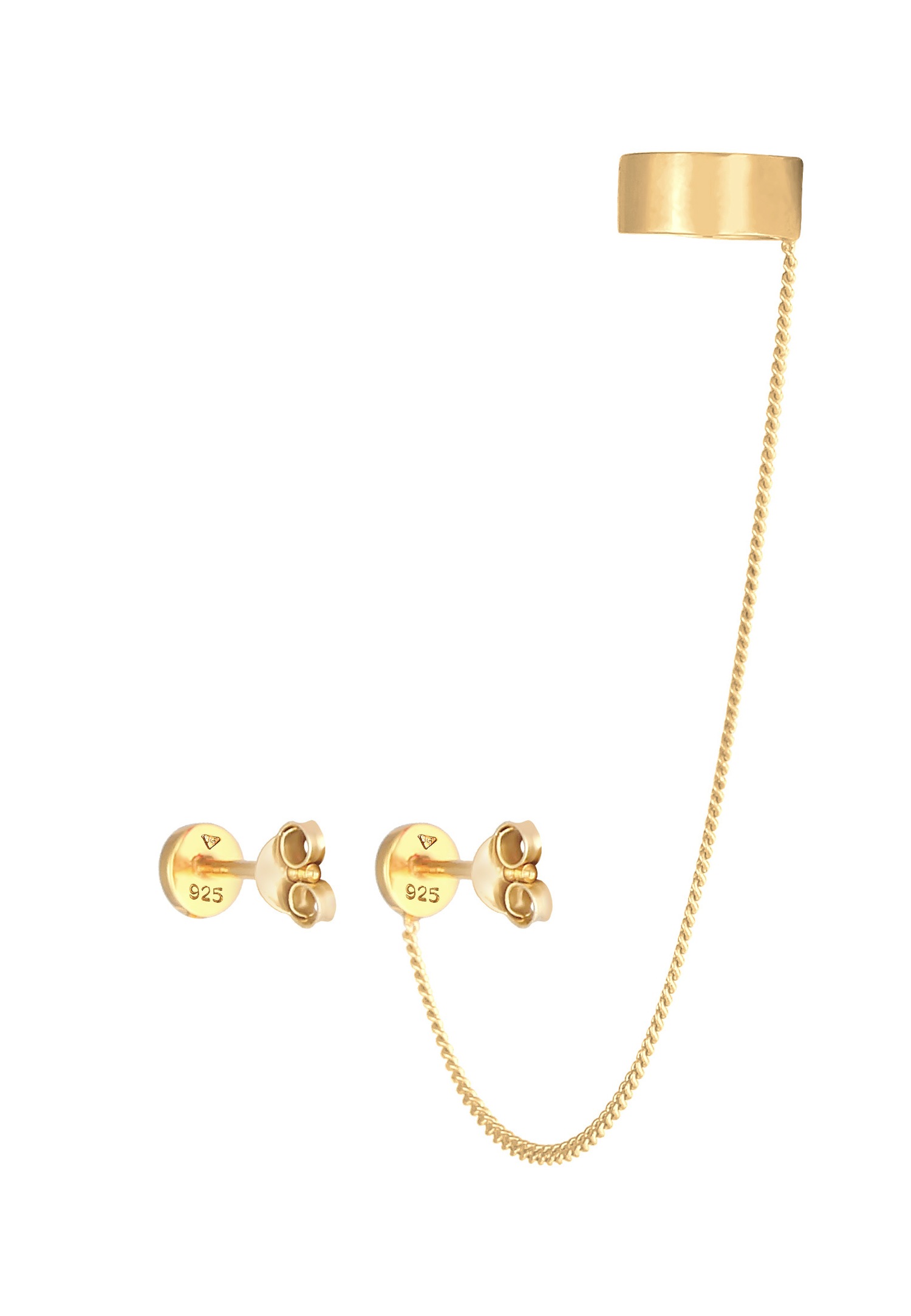 Elli Stecker Earcuff Klemme Rund Plättchen 925 Silber
