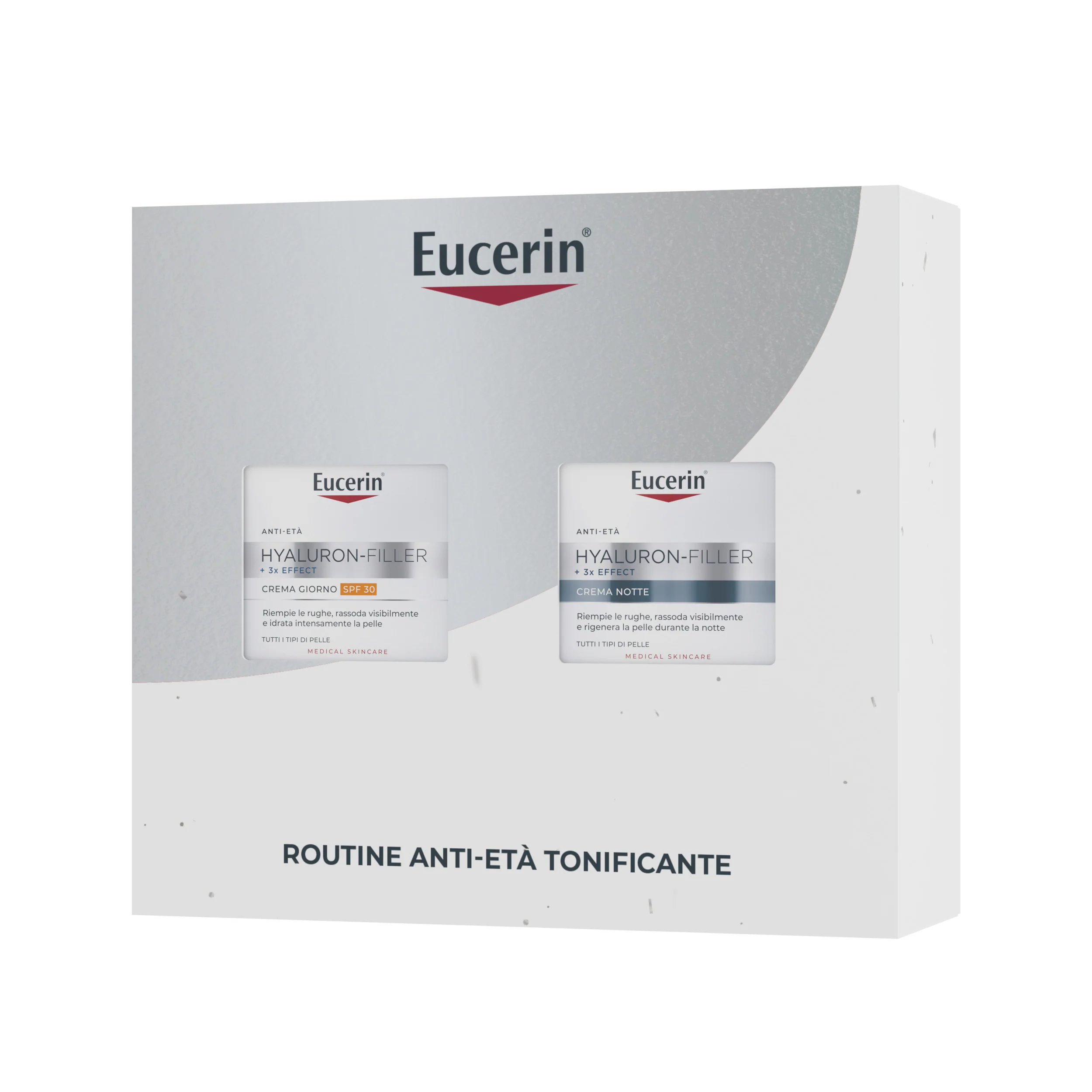 Hyaluron-Filler XMAS PACK 3x EFFECT (Crema Giorno SPF30 + Crema Notte) - Cofanetto Antirughe, Crema viso giorno antirughe