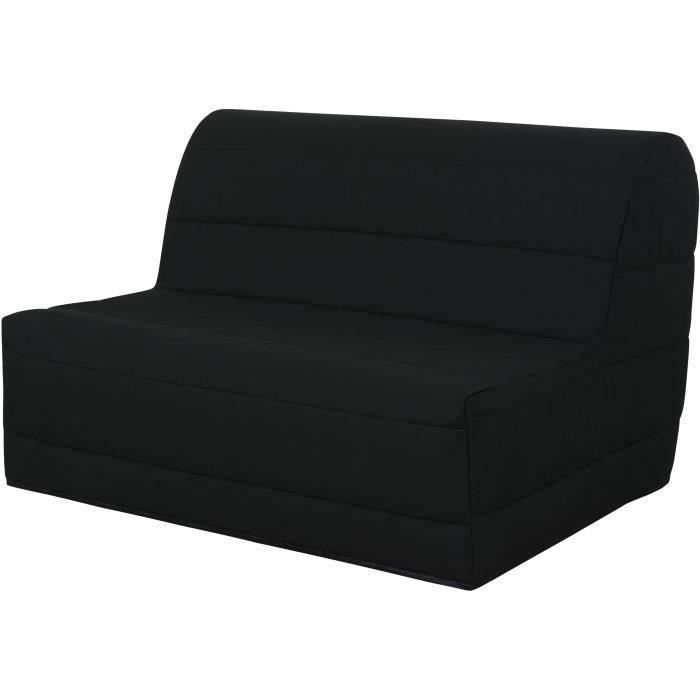 BZ Schlafsofa 140x190 - Schwarzer Stoff - MELISSA