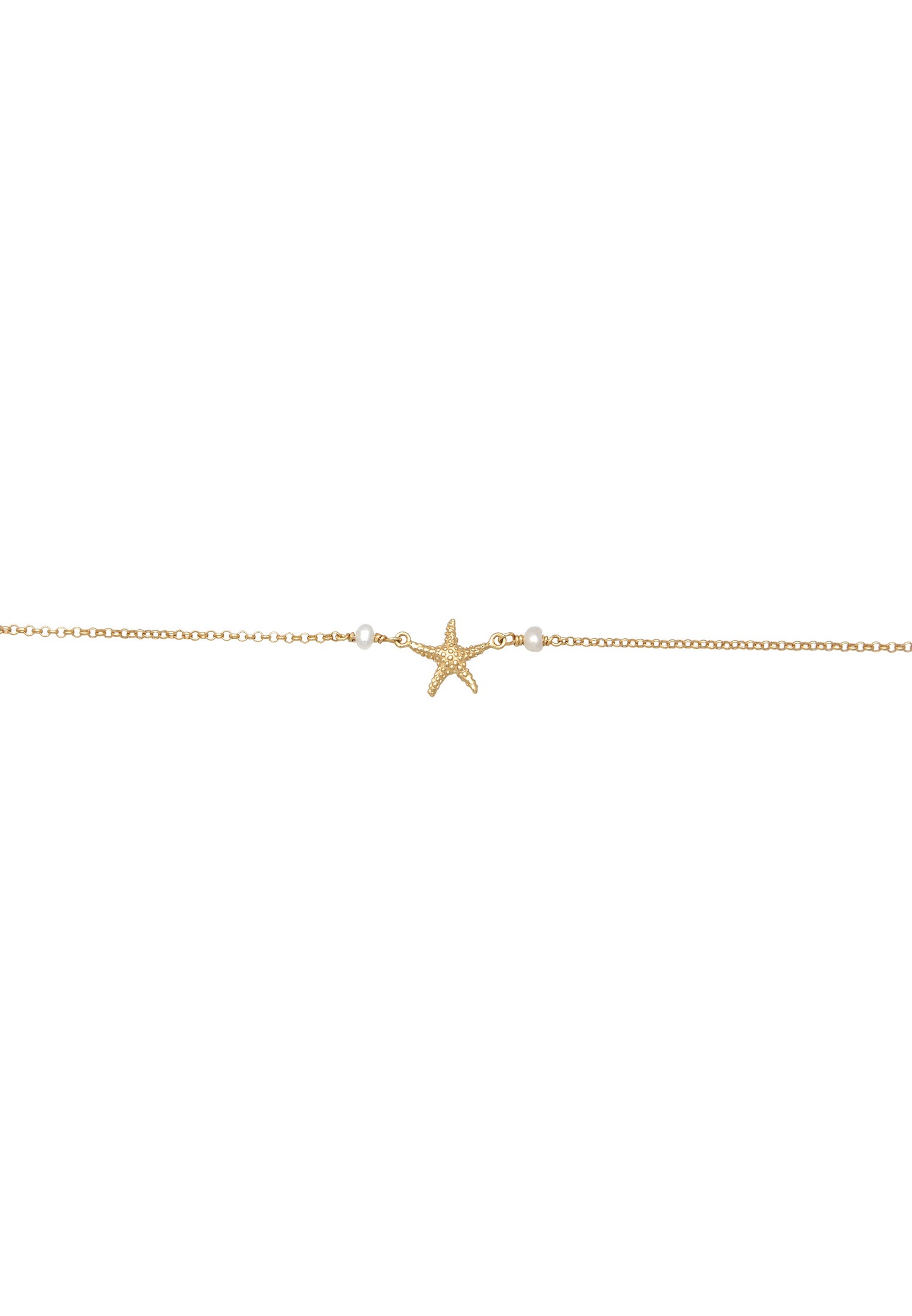 Elli Femmes Choker Étoile de mer Pendentif Plage avec Perle de culture d'eau douce en Argent Sterling 925 Plaqué Or