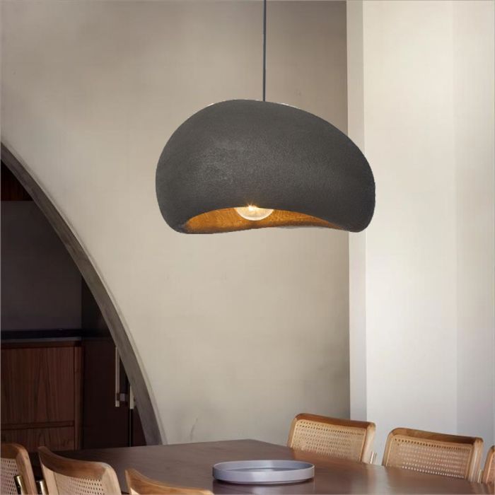 Lámpara colgante moderna y creativa WOTTES negra, araña de diseño metálico vintage, bombilla E27, 1 unidad, Ø30cm, para cocina y comedor.