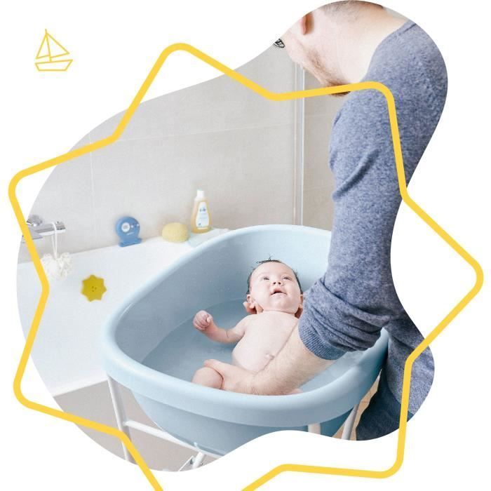 Badabulle Whale Baby Bathtub, Made in Europe, Can hold a hammock or bath seat, From birth to 24 months