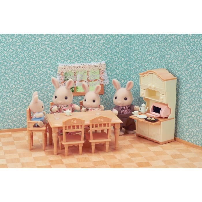 Statuette in miniatura - SYLVANIAN FAMILIES - La sala da pranzo - Set completo per arredare una sala da pranzo