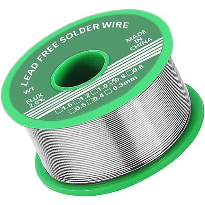 Fil de soudure sans plomb - KZQ - 0,8 mm - Noyau de colophane - Sn 99,3 % - 20g