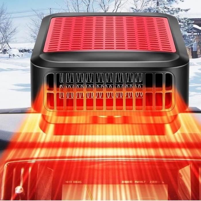 Calefactor para coche de 12 V - 200 W - Portátil - 2 en 1 - Desempañador Rojo