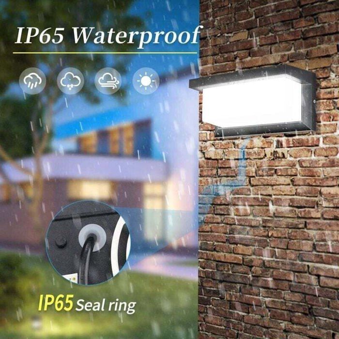 Aplique LED de exterior OKZ - 18 W - Resistente al agua IP65 - Blanco frío - 24 x 11,3 x 8,5 cm - 6000-6500 K