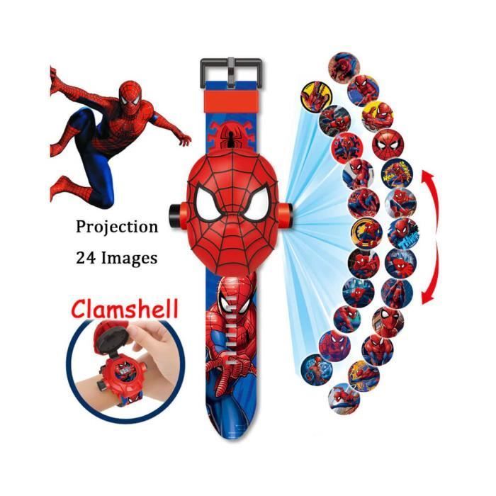 Spiderman Projector Watch with 24 Superhero Figures, Spiderman Electronic Watch for Boys, Spiderman Projection Toy