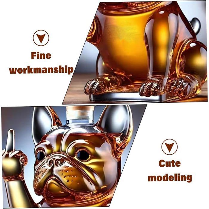 Bouteille whisky, carafe décanter pour vin et whisky, décanteurs vin ou liqueur montrant son majeur 17,8 x 12,7 x CARAFE A DECANTER