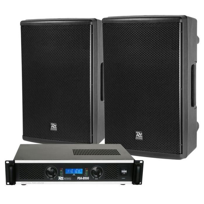 Kit de Sistema de Som para DJ - POWER DYNAMICS - PDA-B500 - Sistema Completo - 2 Cabos de 5m - Com Fio