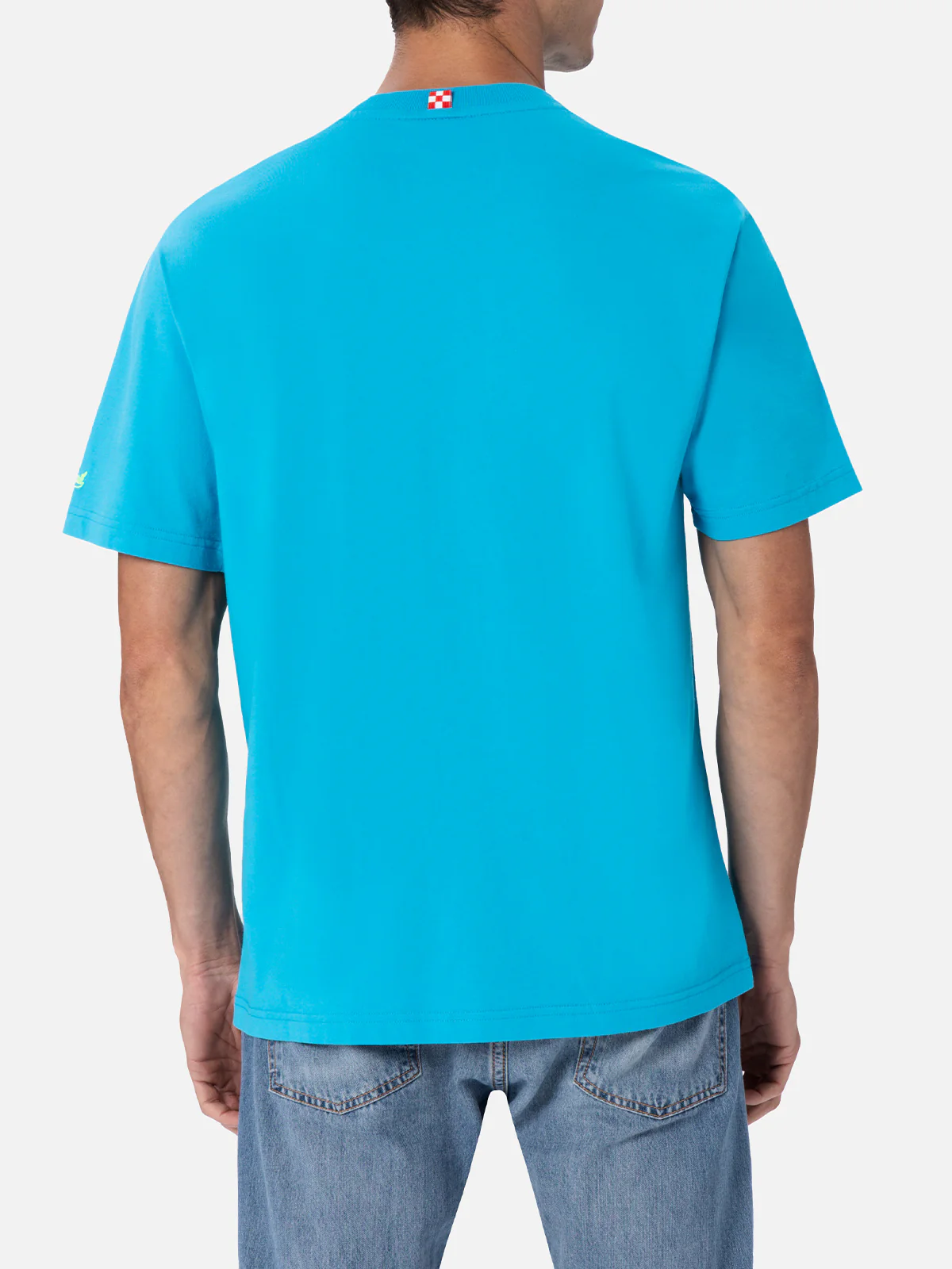 T-shirt da uomo in cotone con stampa piazzata e ricamo Lodola | MARCO