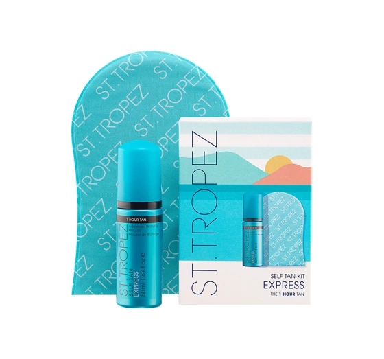 St. Tropez Self Tan Express Kit zestaw kosmetyków pianka samoopalająca   rękawica