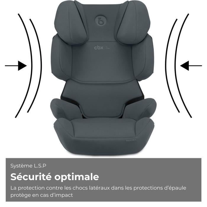Silla de coche Cybex Solution X i-Fix para niños de 3 a 12 años, de 15 a 50 kg y de 100 a 150 cm de altura, color gris.