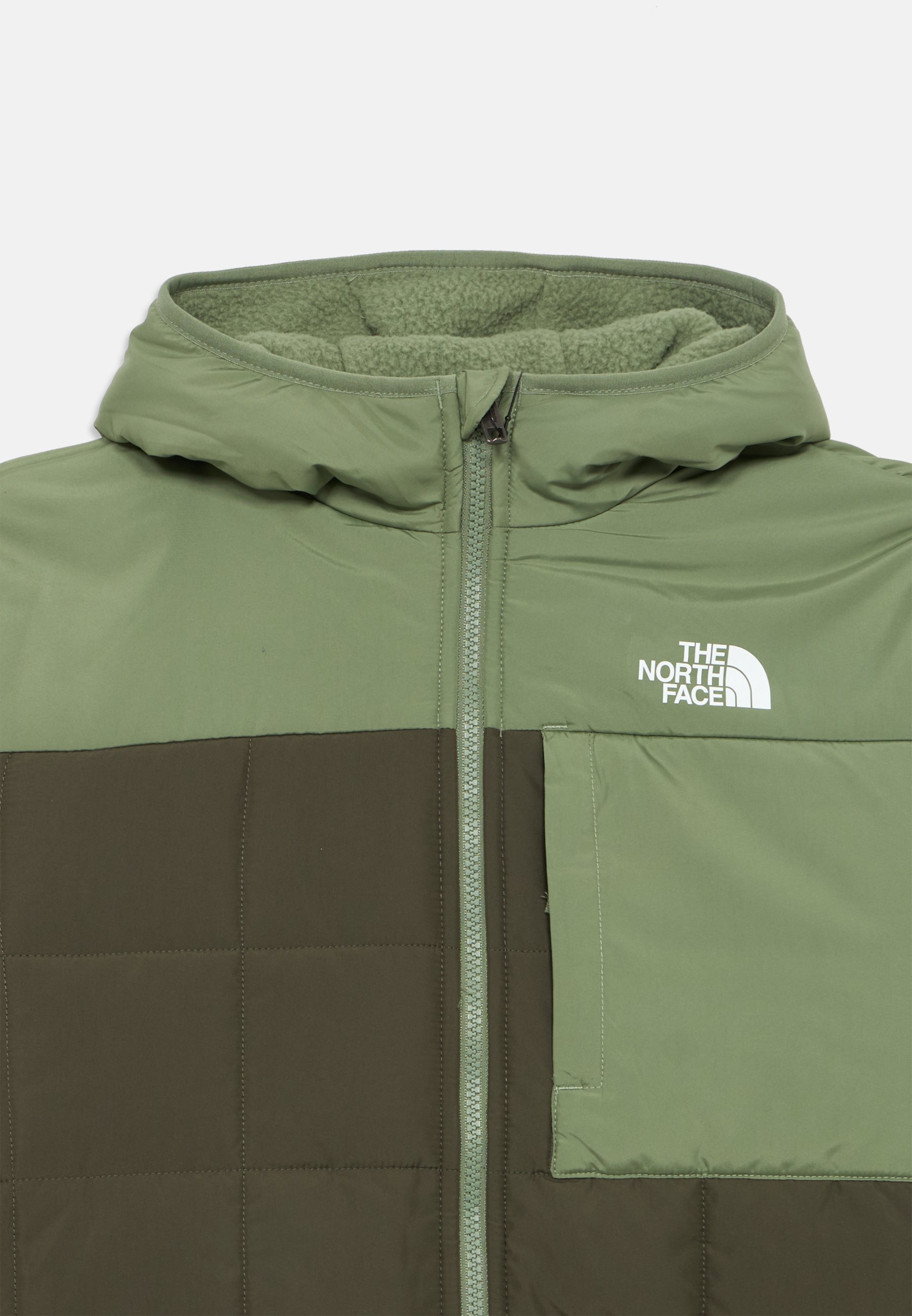 The North Face REVERSIBLE SHASTA HOODED JACKET UNISEX - Winterjas - nieuw taupegroen/bark mist