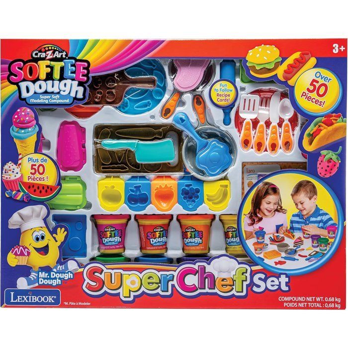 LEXIBOOK CRAZART - Super Chef Zachte en kneedbare boetseerkleiset - 8 potjes inbegrepen