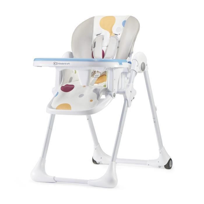 Seggiolone YUMMY Baby - KINDERKRAFT - Multicolore - Regolabile - Vassoio rimovibile - Ruote