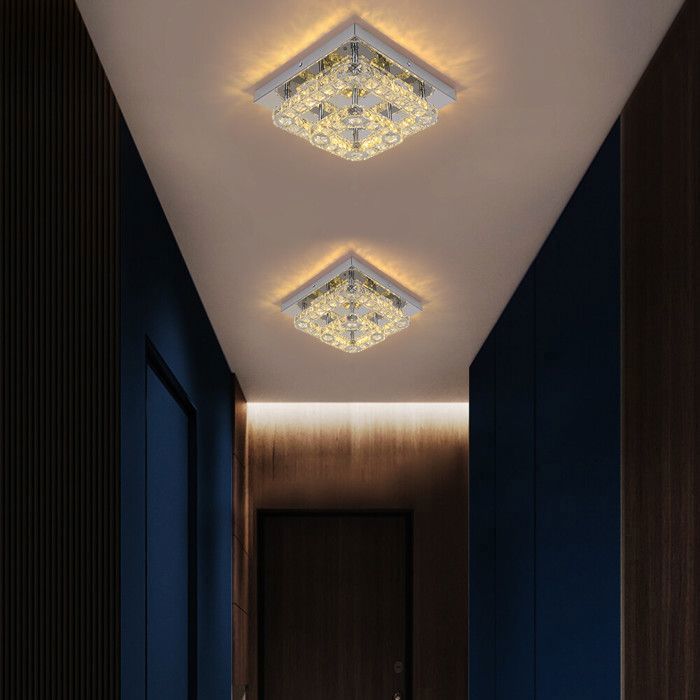 lustre cristal k9 led salon moderne plafonnier télécommande dimmable 3 couleurs