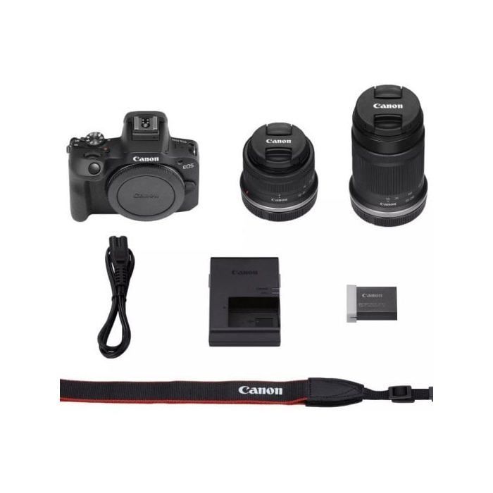 Hybride Canon EOS R100 + RF-S 18-45mm f/4.5-6.3 IS STM + RF-S 55-210mm f/5-7.1 IS STM