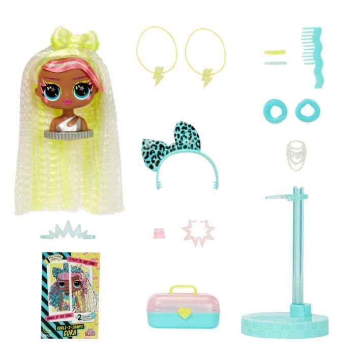 LOL Surprise Tweens Surprise Swap Fashion Doll - Curls-2- Crimps Cora - 1 Tweens-pop van 17 cm, 1 mini-stylinghoofd en accessoires
